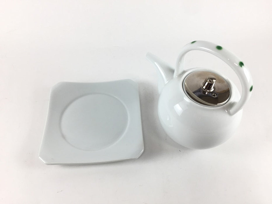 【SALE】プラチナ巻緑点紋　手付汁次　200cc　波佐見焼【訳あり】