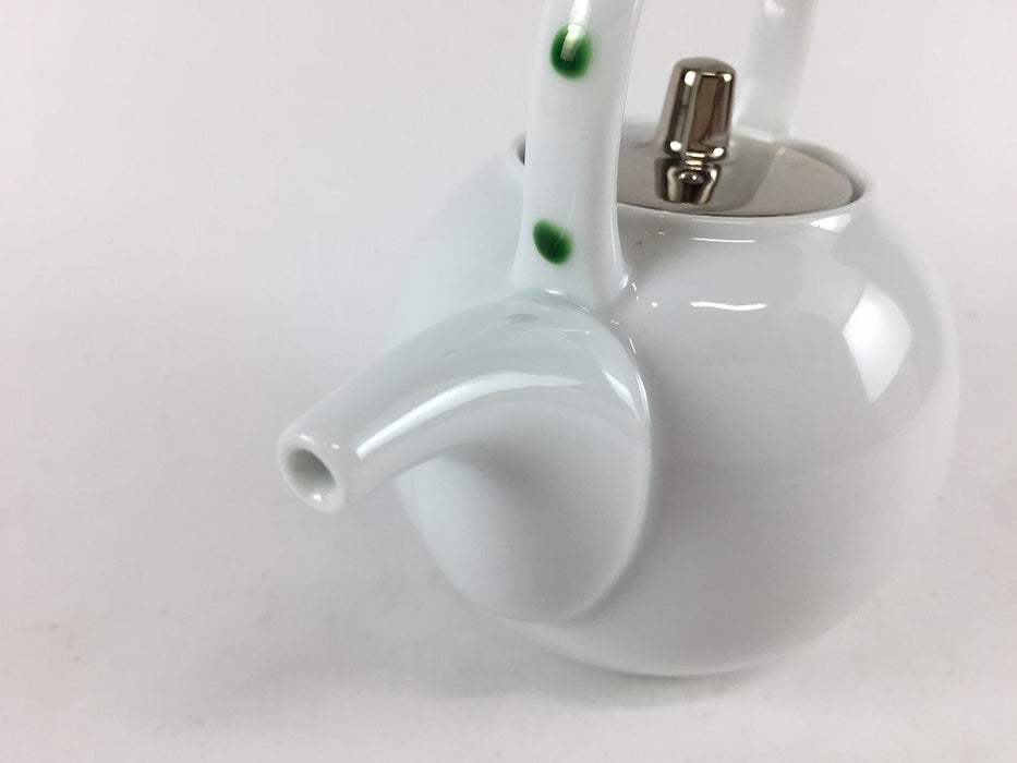 【SALE】プラチナ巻緑点紋　手付汁次　200cc　波佐見焼【訳あり】
