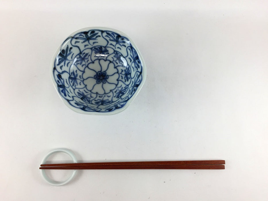 【SALE】花格子押花高台中付　12cm　波佐見焼【訳あり】