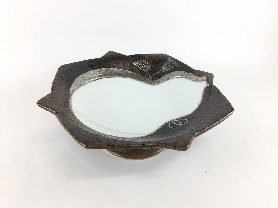 【SALE】茶吹瓢抜銀線　二枚重高台向付　17.5cm　有田焼【訳あり】