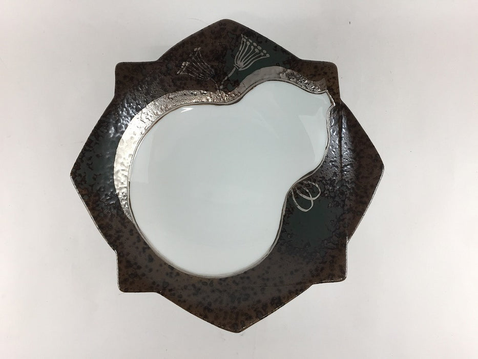 【SALE】茶吹瓢抜銀線　二枚重高台向付　17.5cm　有田焼【訳あり】