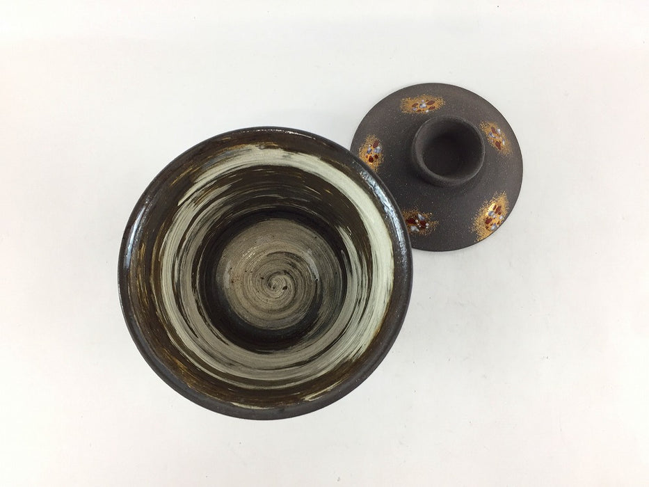 【SALE】黒)錦紅白梅小吸物　10cm　有田焼【訳あり】