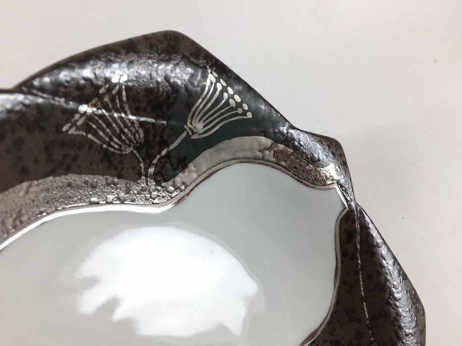 【SALE】茶吹瓢抜銀線　二枚重高台向付　17.5cm　有田焼【訳あり】