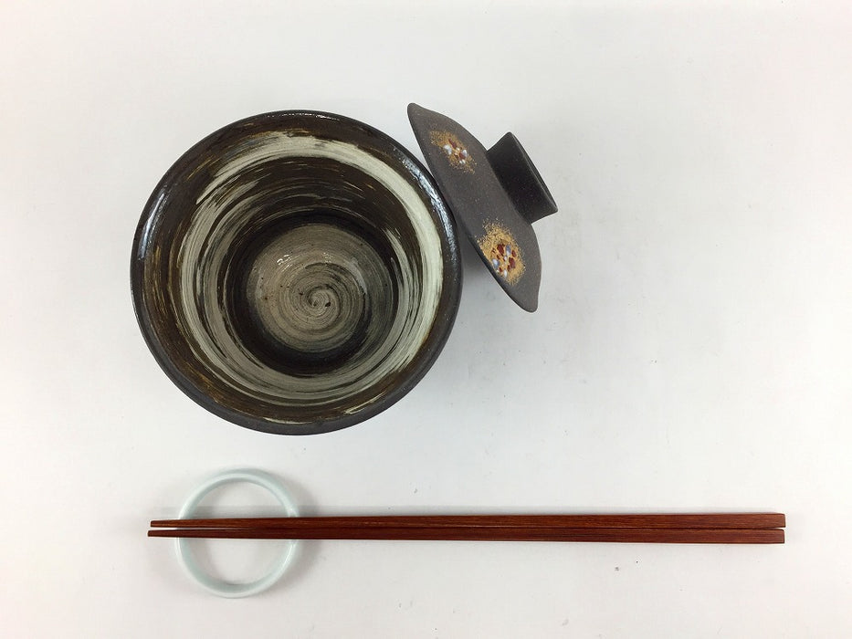 【SALE】黒)錦紅白梅小吸物　10cm　有田焼【訳あり】