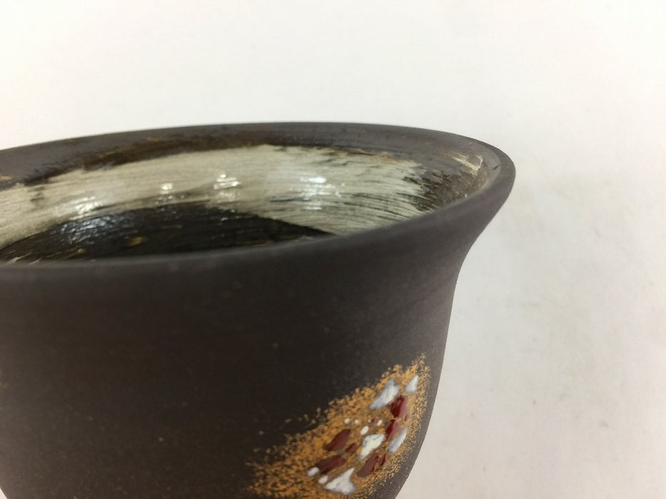 【SALE】黒)錦紅白梅小吸物　10cm　有田焼【訳あり】