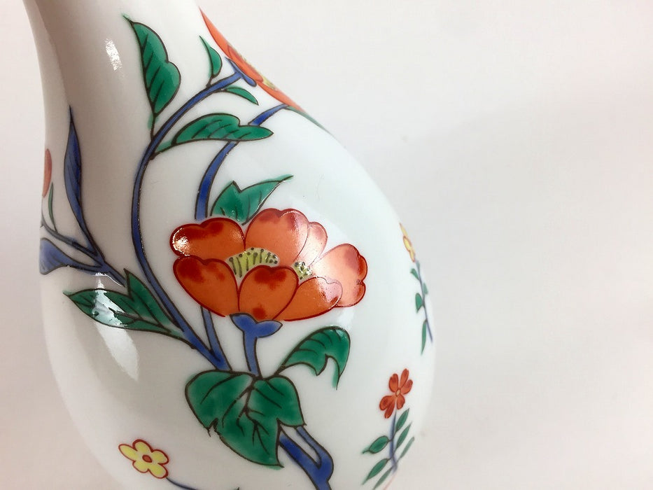 【SALE】丸徳利　柿右衛門調花絵　有田焼【訳あり】