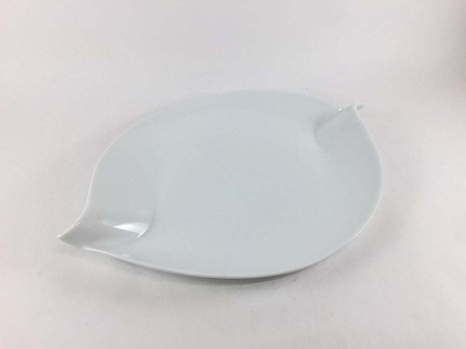 【SALE】リーフ皿　白磁　29.5cm　有田焼【訳あり】