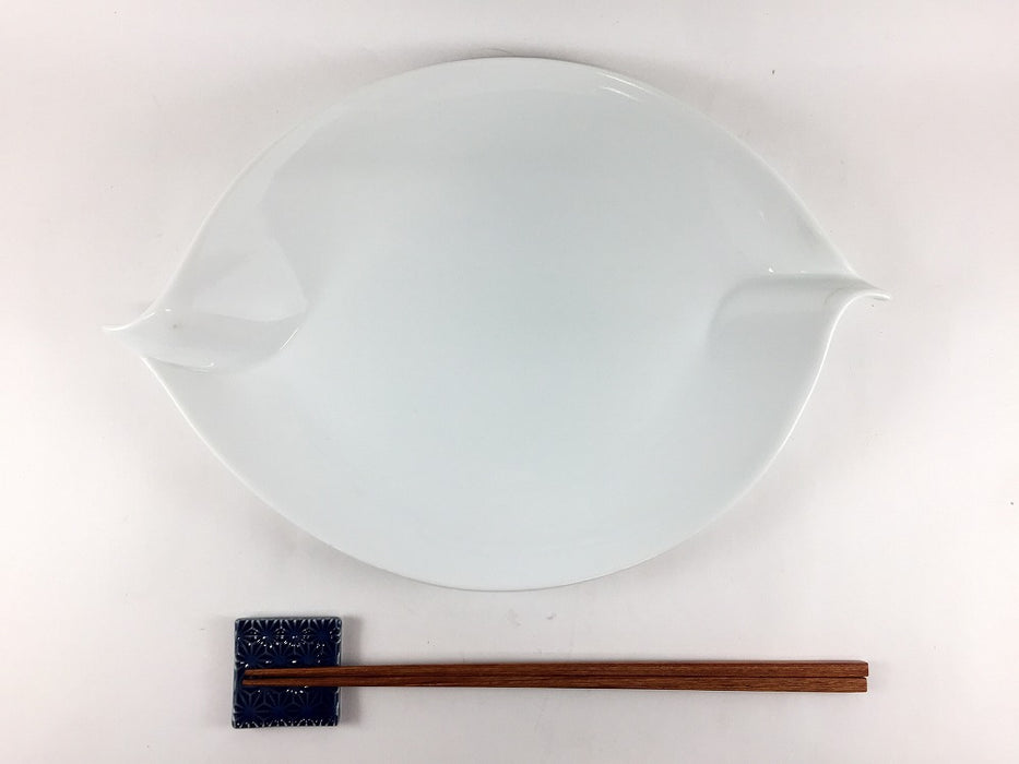 【SALE】リーフ皿　白磁　29.5cm　有田焼【訳あり】