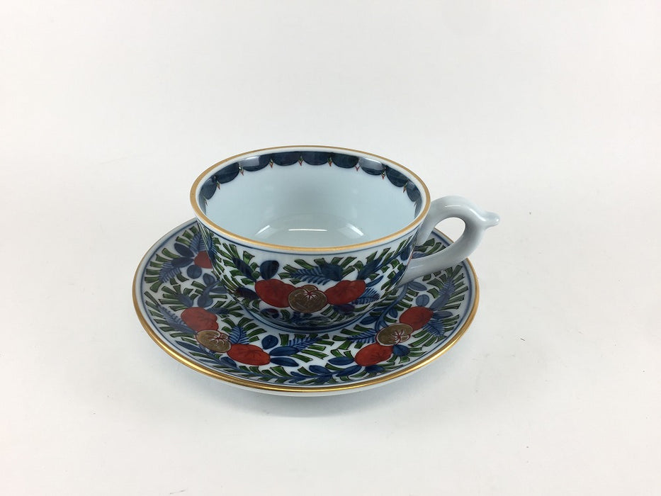 【SALE】古伊万里風橘唐草文　紅茶碗皿　180cc　有田焼【訳あり】(j.R)