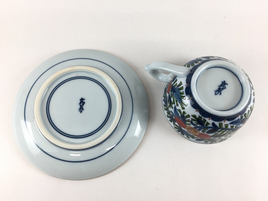 【SALE】古伊万里風橘唐草文　紅茶碗皿　180cc　有田焼【訳あり】(j.R)