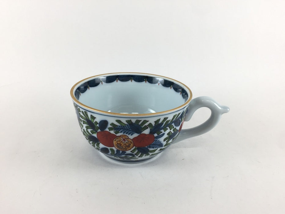 【SALE】古伊万里風橘唐草文　紅茶碗皿　180cc　有田焼【訳あり】(j.R)