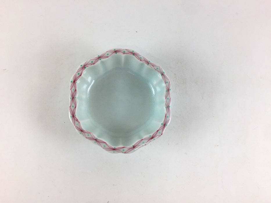 【SALE】釉ﾘ江七宝桔梗渕ツバ付　千代口　8.5cm　有田焼【訳あり】