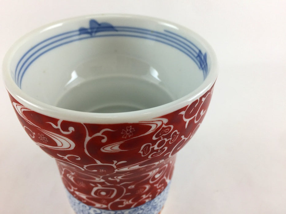 【SALE】古代唐草(赤)焼酎コップ　260cc　波佐見焼【訳あり】