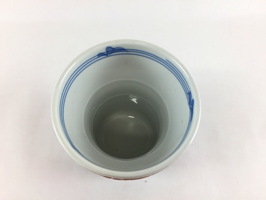 【SALE】古代唐草(赤)焼酎コップ　260cc　波佐見焼【訳あり】