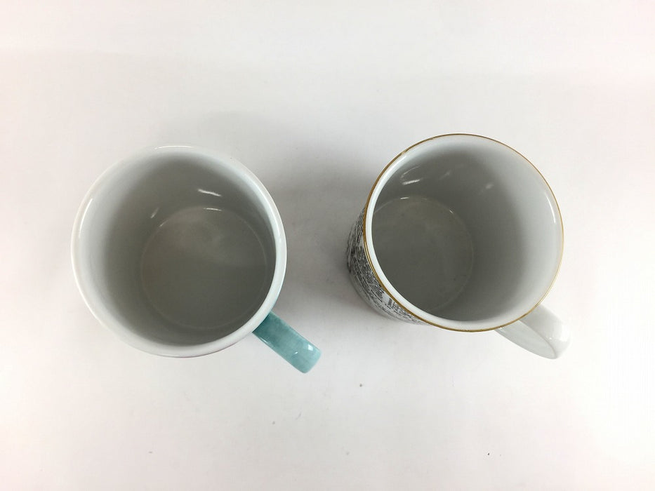 【SALE】360ccマグ　帯ロゴ　(青/白)　波佐見焼【訳あり】