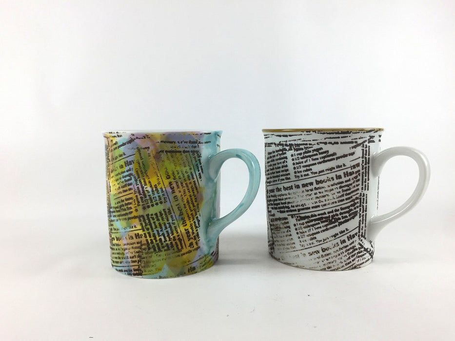 【SALE】360ccマグ　帯ロゴ　(青/白)　波佐見焼【訳あり】