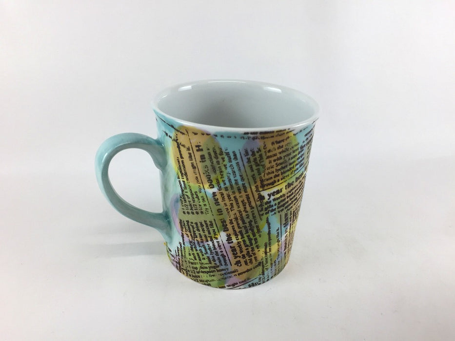 【SALE】360ccマグ　帯ロゴ　(青/白)　波佐見焼【訳あり】