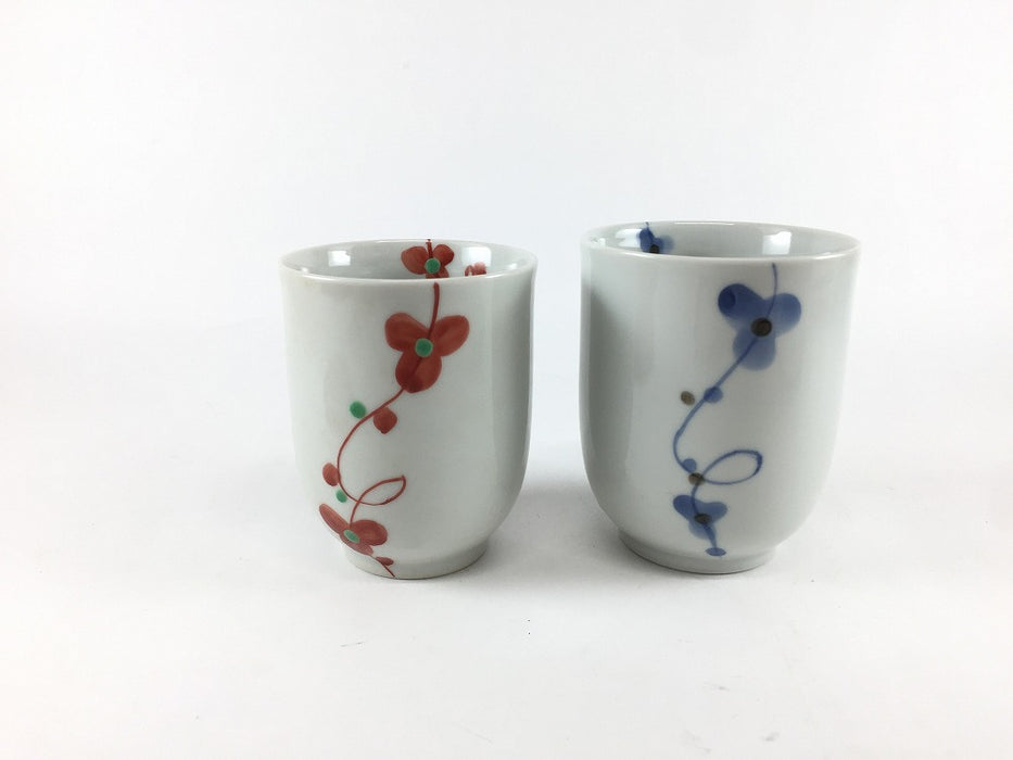 【SALE】色絵花　茶器揃い　波佐見焼 【訳あり】