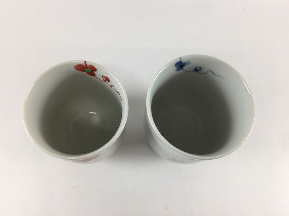 【SALE】色絵花　茶器揃い　波佐見焼 【訳あり】