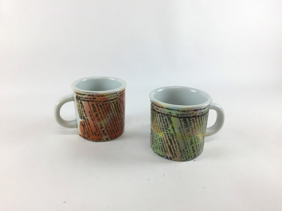 【SALE】90ccデミ　帯ロゴ　(青/赤)　波佐見焼【訳あり】