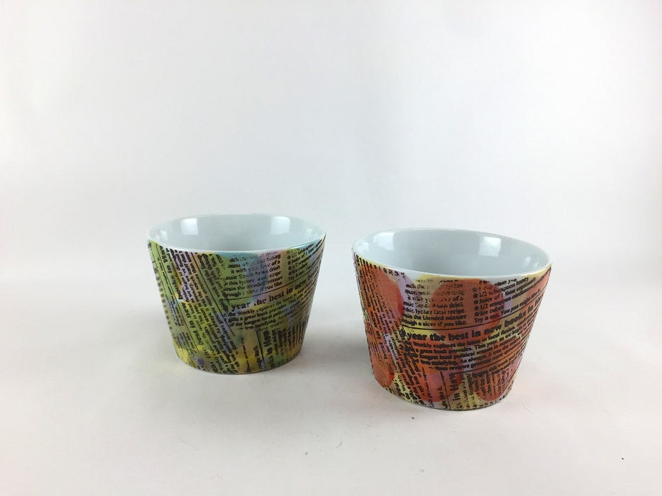 【SALE】90Yカップ　帯ロコ　(青/赤)　9cm　波佐見焼【訳あり】