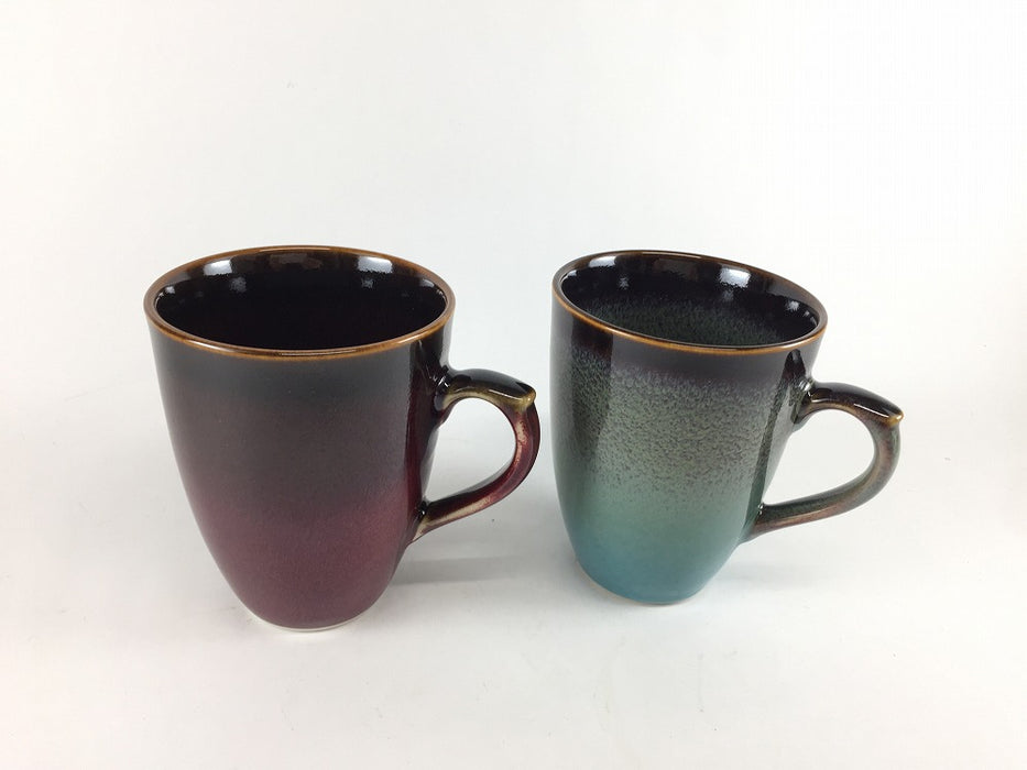 【SALE】マグカップ　(辰砂天目/碧緑天目)　380cc　作家副島信幸四郎窯【訳あり】