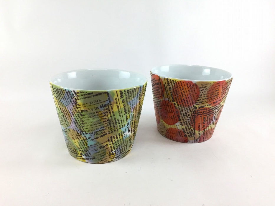 【SALE】95Yカップ　帯ロコ　(青/赤)　10cm　波佐見焼【訳あり】