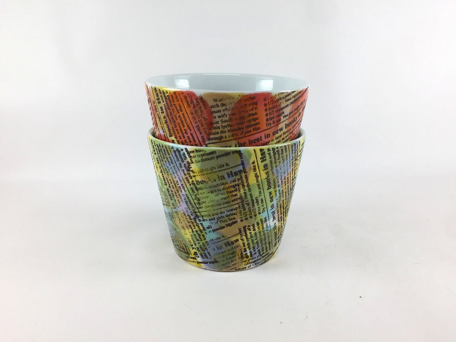 【SALE】95Yカップ　帯ロコ　(青/赤)　10cm　波佐見焼【訳あり】