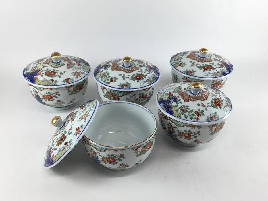 【SALE】汲出し碗5客揃い　金襴手　7.5cm　有田焼【訳あり】