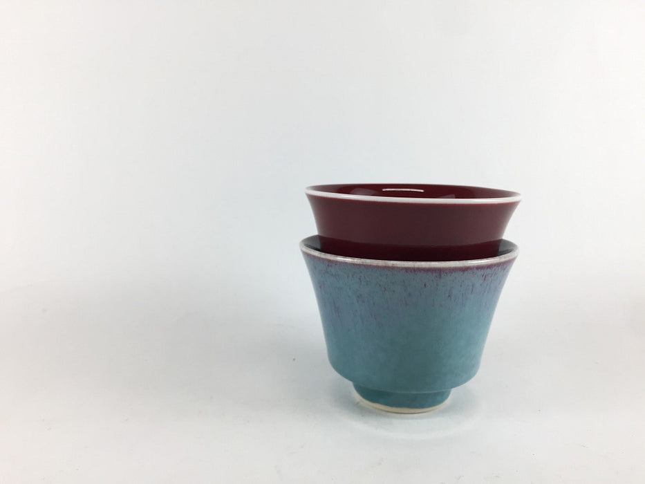 【SALE】反仙茶　(辰砂/碧緑)　150cc　作家副島信幸四郎窯【訳あり】
