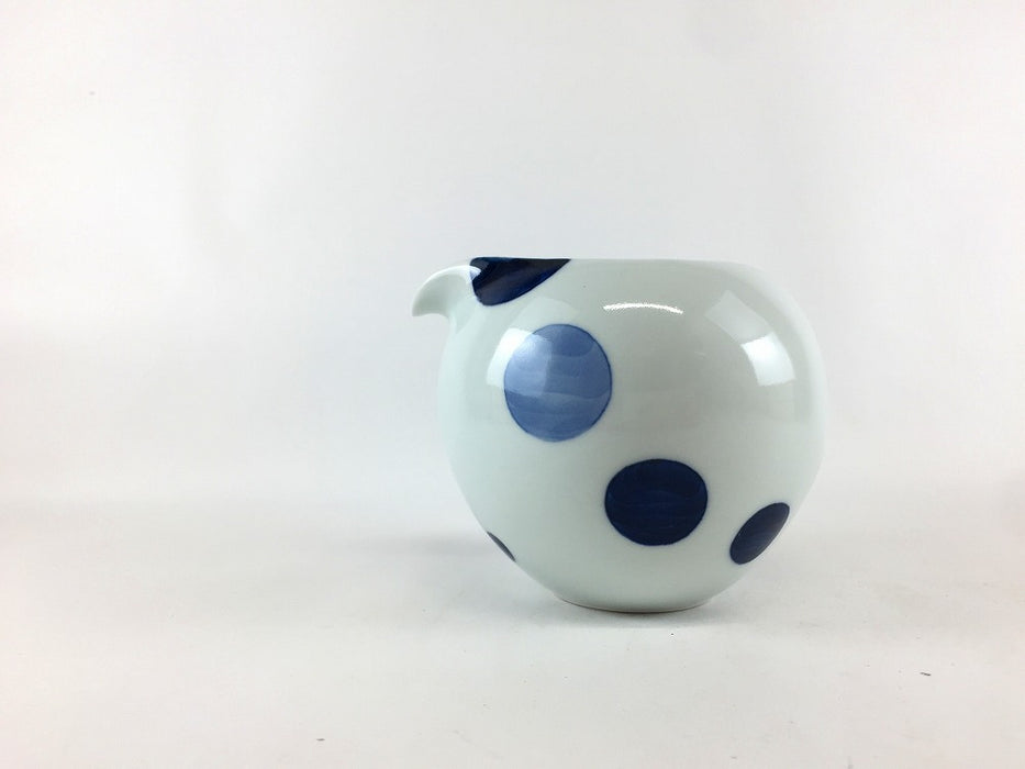 【SALE】玉片口器400cc　藍水玉　11cm　波佐見焼【訳あり】