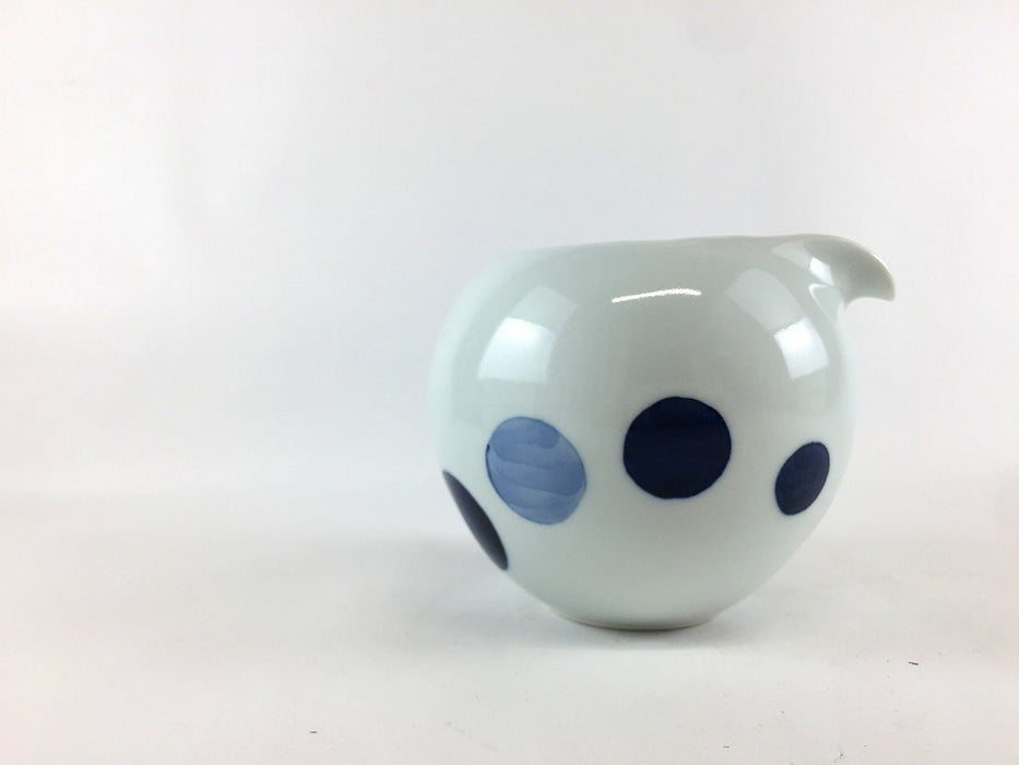 【SALE】玉片口器400cc　藍水玉　11cm　波佐見焼【訳あり】