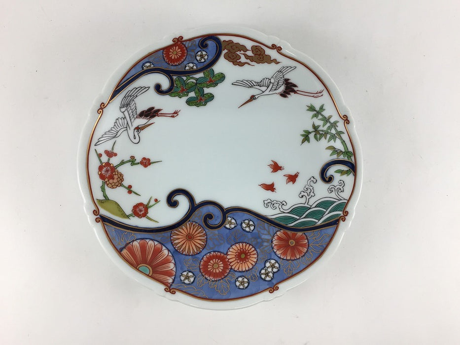 【SALE】160結び皿　波菊鶴　16cm　有田焼【訳あり】