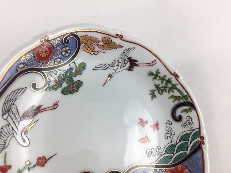 【SALE】160結び皿　波菊鶴　16cm　有田焼【訳あり】