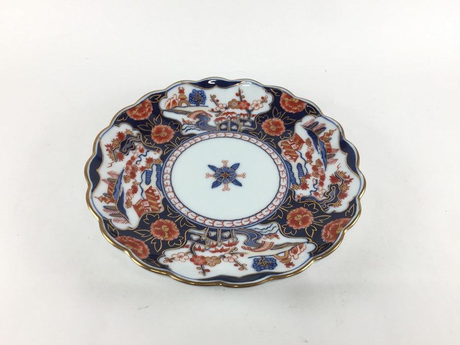 【SALE】160菊皿　oldjapan山水　16cm　有田焼【訳あり】