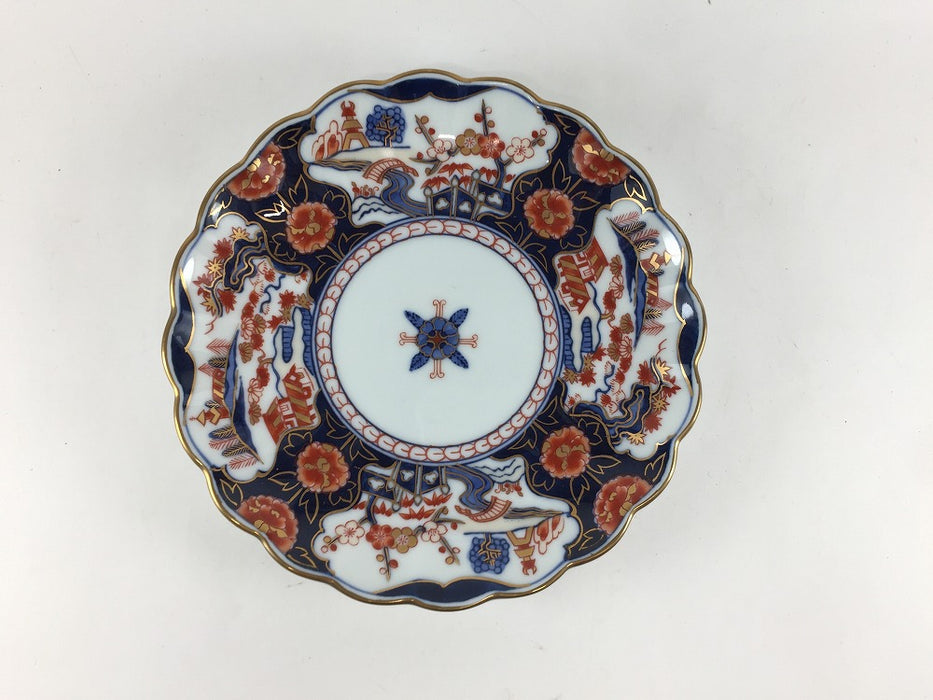 【SALE】160菊皿　oldjapan山水　16cm　有田焼【訳あり】