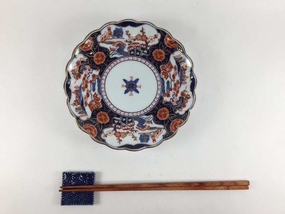 【SALE】160菊皿　oldjapan山水　16cm　有田焼【訳あり】