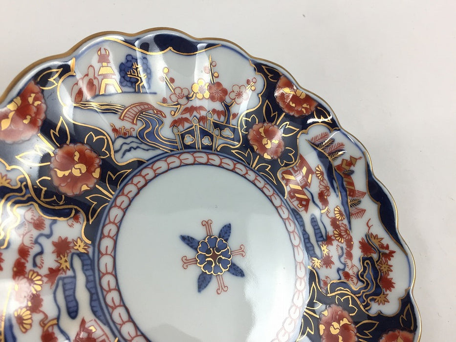 【SALE】160菊皿　oldjapan山水　16cm　有田焼【訳あり】