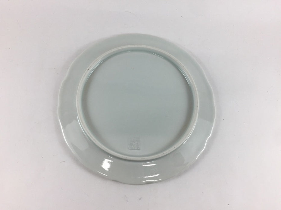 【SALE】180刳り貫き丸皿　貫入風　18cm　有田焼【訳あり】