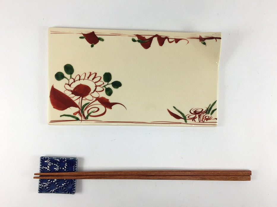 【SALE】185一方折板皿　(乾山写雲錦/古赤絵)　18.5cm　有田焼【訳あり】