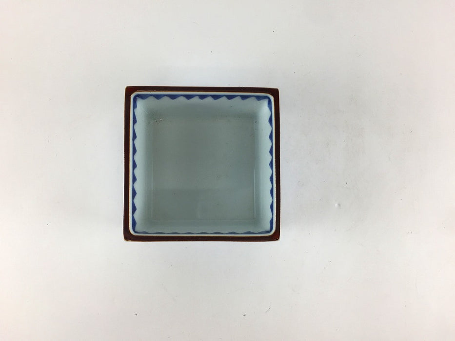 【SALE】70角箱　藍地紋　7cm　有田焼【訳あり】