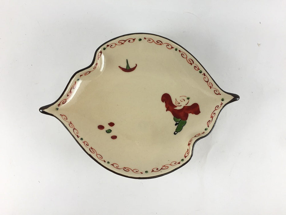 【SALE】160木ﾉ葉先付　古赤絵童子　16cm　有田焼【訳あり】