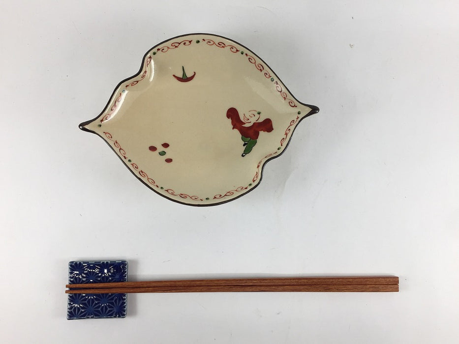 【SALE】160木ﾉ葉先付　古赤絵童子　16cm　有田焼【訳あり】