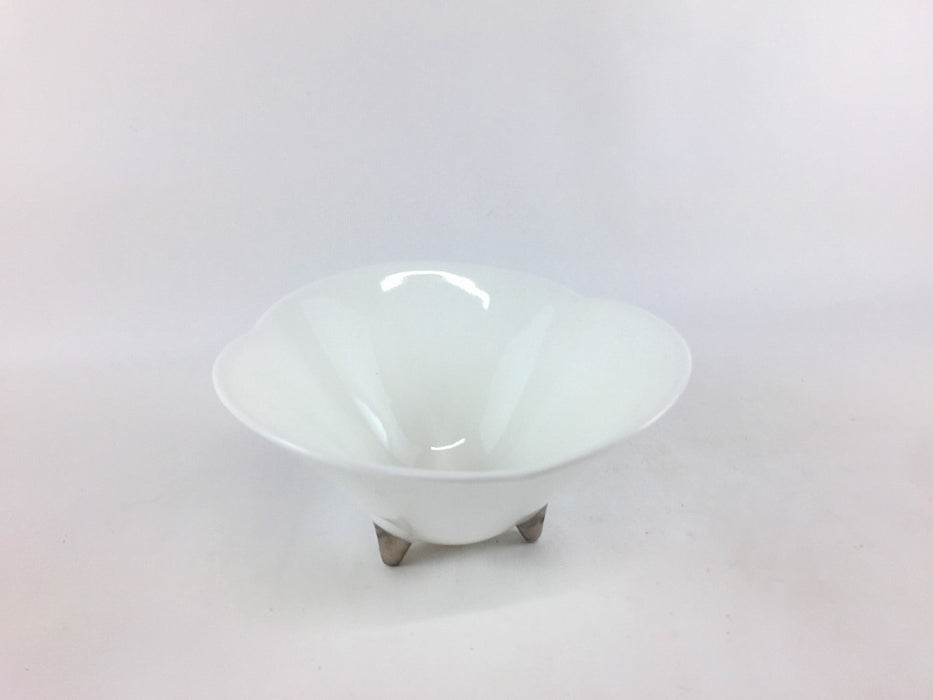 【SALE】三方切三つ足中付　足プラチナ　12cm　有田焼【訳あり】