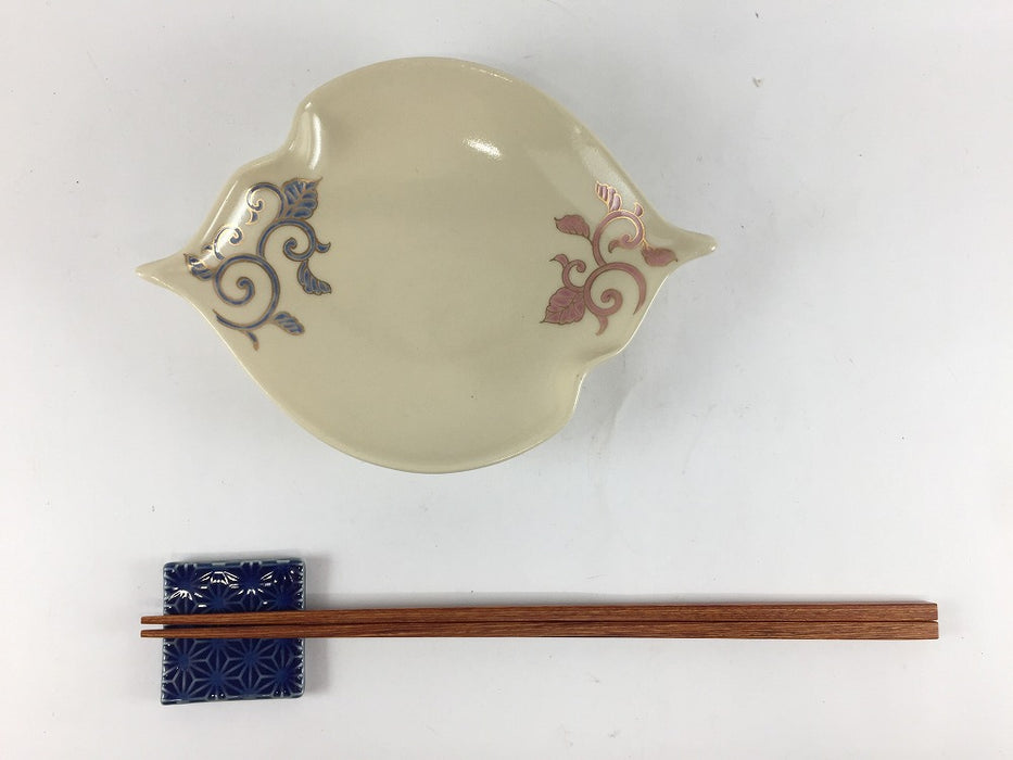 【SALE】160木ﾉ葉先付　粟田赤青唐草　16cm　有田焼【訳あり】
