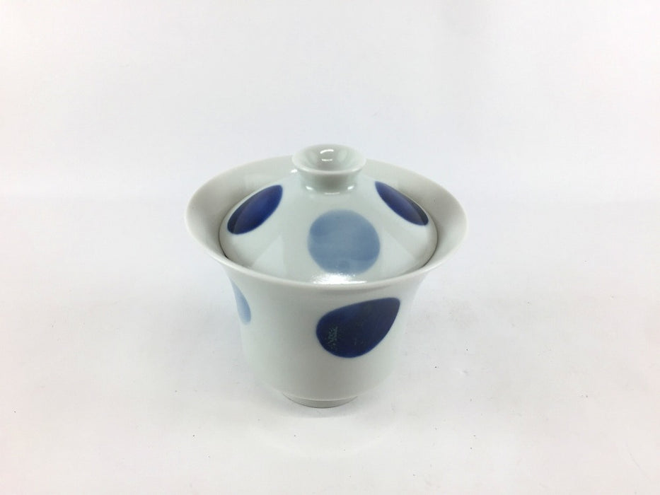 【SALE】染付日月文　3寸深型蓋碗　9cm　有田焼【訳あり】