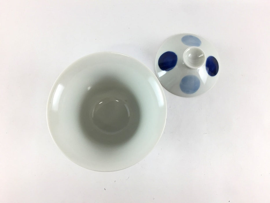 【SALE】染付日月文　3寸深型蓋碗　9cm　有田焼【訳あり】