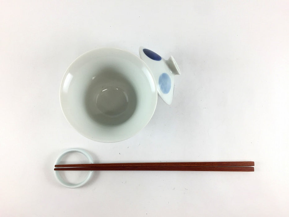 【SALE】染付日月文　3寸深型蓋碗　9cm　有田焼【訳あり】