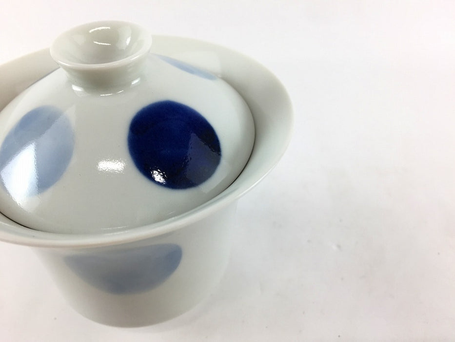 【SALE】染付日月文　3寸深型蓋碗　9cm　有田焼【訳あり】