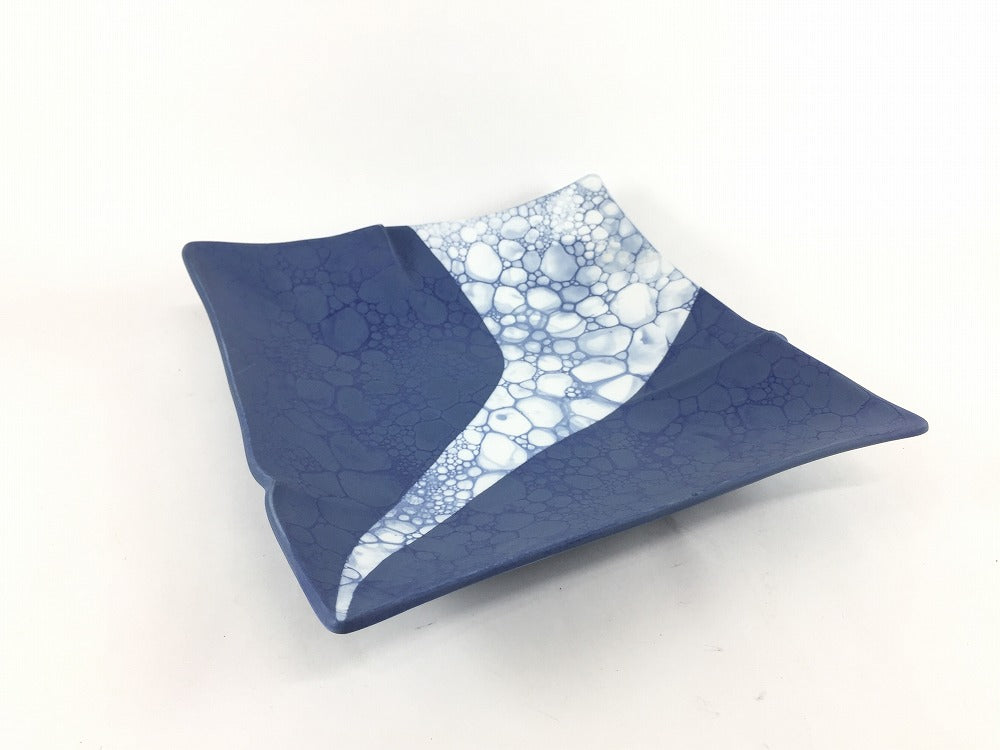 SALE】19cm奉書皿 ルリ2色月面 18.5cm 有田焼【訳あり】 — 佐賀有田